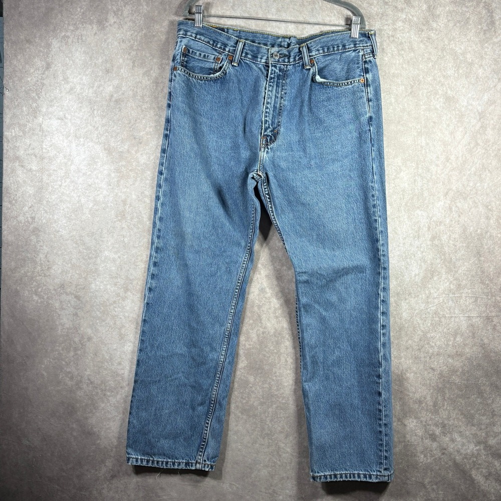 Levi's 505 Jeans Mens Size 38X30 Blue Medium Wash Denim Straight Leg Everyday